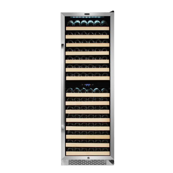 164 Bottle Whynter Built-in Stainless Steel Dual Zone Compressor Wine Refrigerator with Display Rack and LED display