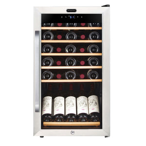 34 Bottle Whynter Freestanding Stainless Steel Refrigerator with Display Shelf and Digital Control