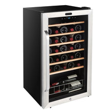 Load image into Gallery viewer, 34 Bottle Whynter Freestanding Stainless Steel Refrigerator with Display Shelf and Digital Control