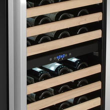 Load image into Gallery viewer, 164 Bottle Whynter Built-in Stainless Steel Dual Zone Compressor Wine Refrigerator with Display Rack and LED display