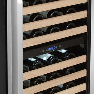 164 Bottle Whynter Built-in Stainless Steel Dual Zone Compressor Wine Refrigerator with Display Rack and LED display