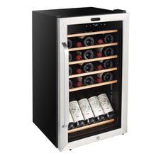 Load image into Gallery viewer, 34 Bottle Whynter Freestanding Stainless Steel Refrigerator with Display Shelf and Digital Control