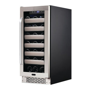 33 Bottle Whynter Elite Seamless Stainless Steel Door Single Zone Built-in Wine Refrigerator