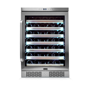 54 Bottle Whynter Elite Spectrum Lightshow Stainless Steel 24 inch Built-in Wine Refrigerator with Touch Controls and Lock