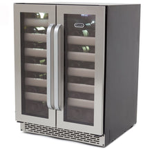 Load image into Gallery viewer, 40 Bottle Whynter Elite Seamless Stainless Steel Door Dual Zone Built-in Wine Refrigerator