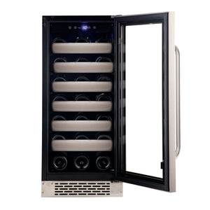 33 Bottle Whynter Elite Seamless Stainless Steel Door Single Zone Built-in Wine Refrigerator