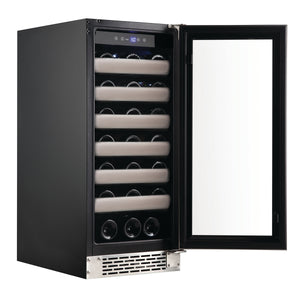 33 Bottle Whynter Elite Seamless Stainless Steel Door Single Zone Built-in Wine Refrigerator