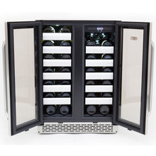 Load image into Gallery viewer, 40 Bottle Whynter Elite Seamless Stainless Steel Door Dual Zone Built-in Wine Refrigerator