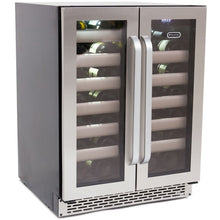 Load image into Gallery viewer, 40 Bottle Whynter Elite Seamless Stainless Steel Door Dual Zone Built-in Wine Refrigerator