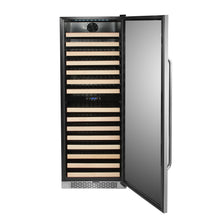 Load image into Gallery viewer, 164 Bottle Whynter Built-in Stainless Steel Dual Zone Compressor Wine Refrigerator with Display Rack and LED display